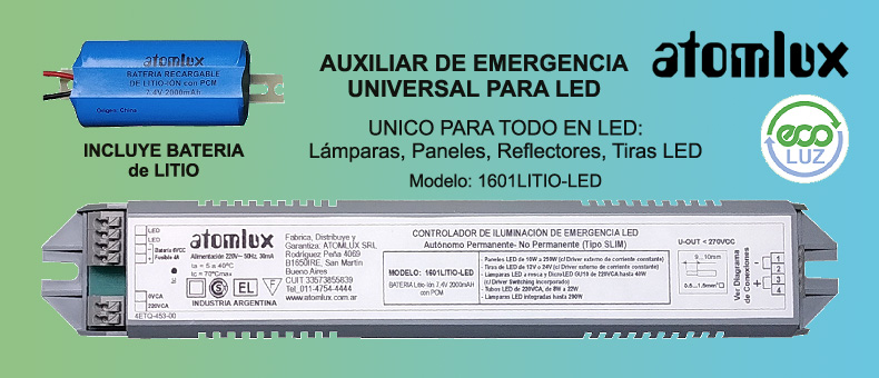 Auxiliar de Emergencia Universal para LED