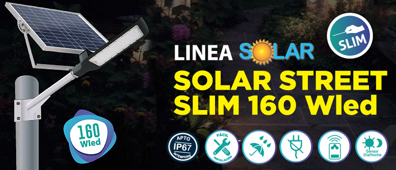 Luminaria Solar Street Slim 160 Wled.