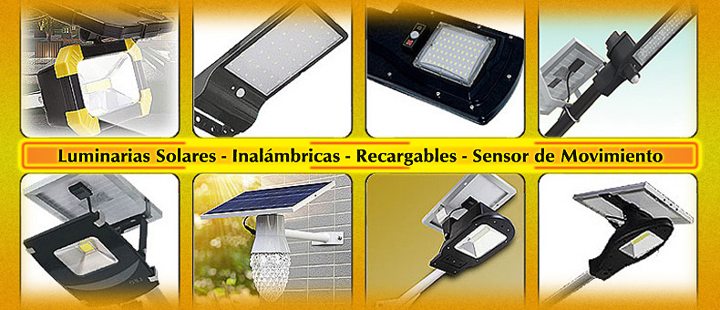 Luminarias Solares. Inalambricas. Recargables. Sensor de Movimiento